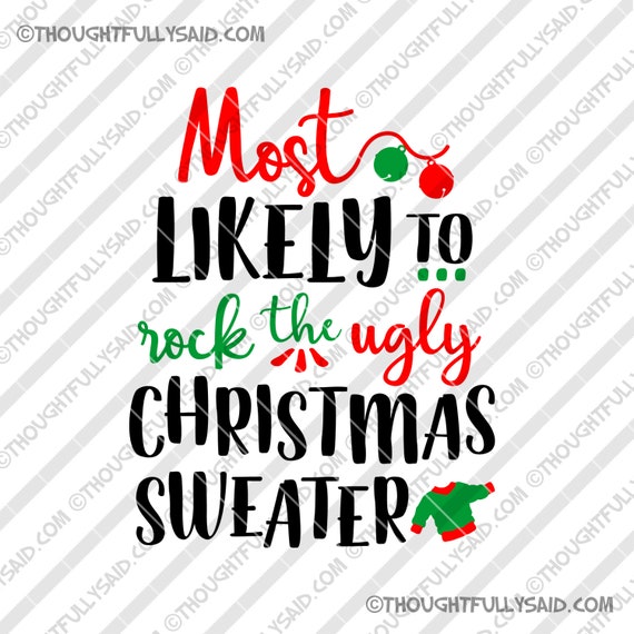 Download Christmas Svg Design Most Likely To Rock The Ugly Christmas Etsy PSD Mockup Templates