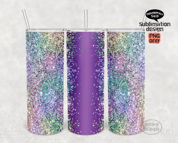 Purple Glitter Marble Sublimation Tumbler 20oz Skinny Design, 20oz Skinny Glitter  Tumbler Design, Tumbler DESIGN ONLY, Purple Sublimation 