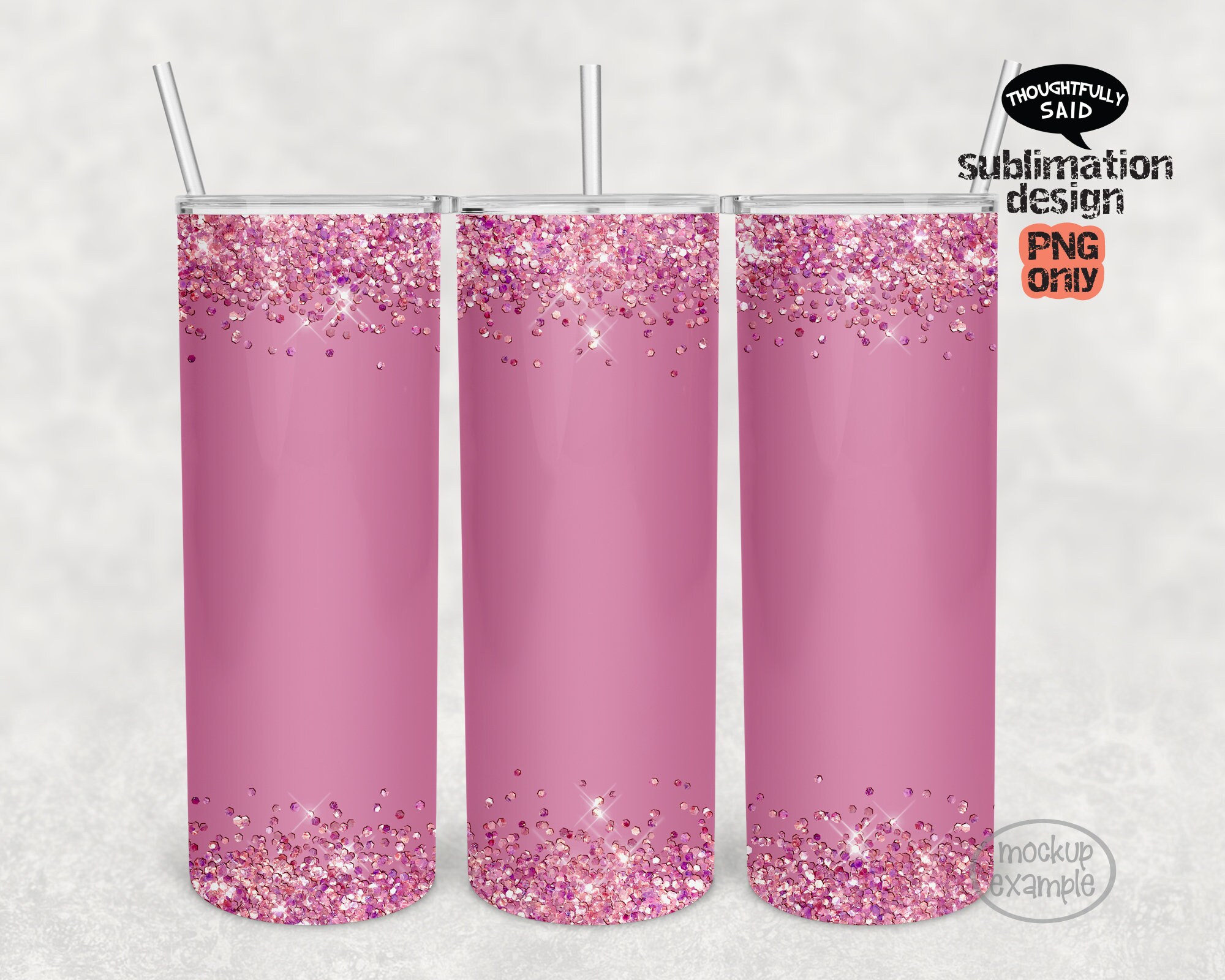 Rose Pink Glitter 20 Oz Skinny Tumbler Sublimation Png Digital - Etsy