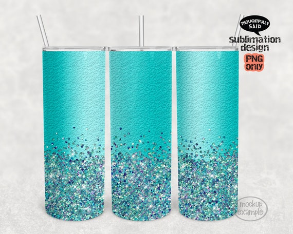 LV White and Teal PNG Tumbler Wrap – Glitter N Glitz Designs