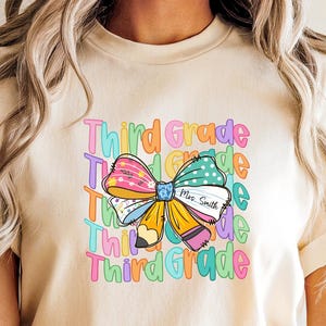 Third Grade Teacher Shirt, Custom 3rd Grade Tee, Back to School Gift, Teacher Appreciation, Cute Teacher Shirt, Personalized Teacher Gift