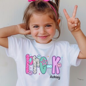 Pre-K Girls Shirt, Fun First Day of School Tee, Personalized Back to School Outfit, Cute Toddler Girls Pre-K Shirt