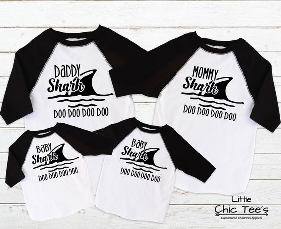 mommy and daddy shark shirts