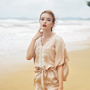 Women Silk LoungeWear - Silk Pajamas for Women - Bridesmaids Silk Pajamas