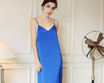 Vestido lencero de seda para mujer - Vestido lencero de seda - Vestido lencero de seda con espalda baja - Pijama lencero de seda - Lencero de seda para dama de honor - Regalo para ella