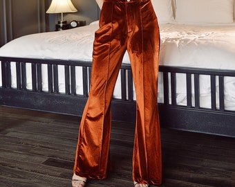 Pants Women High-waisted - Flare Pants Velvet - Winter Bell Bottoms