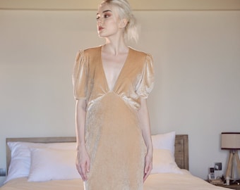 Sleeve Velvet Dress - Long Velvet Dress - Velvet Party Dress
