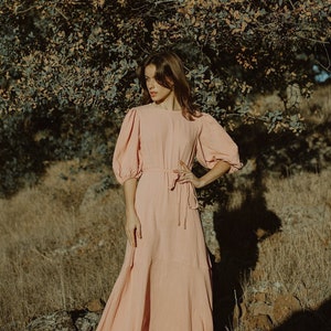 Linen Maxi Dress - Linen Tunic - Linen Dress Big Sleeve - Womens Long Dress