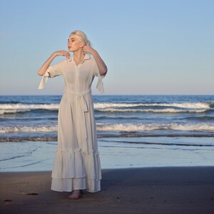 Maxi Linen Dress - Long Cotton Dress - Women Maxi Dress