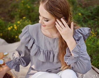 Camicia ampia in cotone - Maglia a maniche lunghe - Abbigliamento biologico