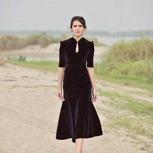 Velvet Dress Black - Women Velvet Dress - Velvet Formal Dress