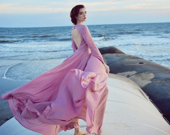 silk long gown dress