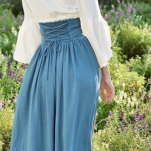 Linen Skirt Women - Bohemian Long Skirt - Skirt with Elastic Waist - Bohemian Maxi Skirt - Hippy Long Skirt image 2