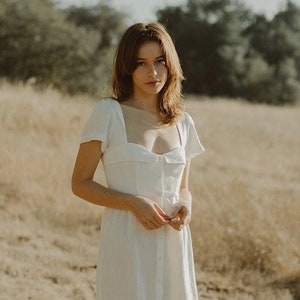 Linen White Dress Etsy