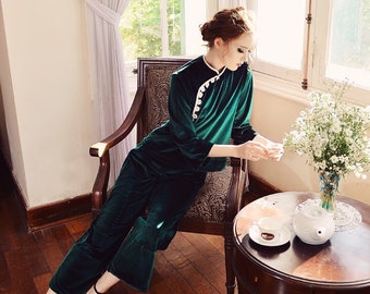 Womens Clothing Velvet - Pyjama Women Set - Winter Women PJs - Velvet Women Set