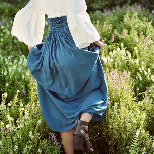 Linen Skirt Women - Bohemian Long Skirt - Skirt with Elastic Waist - Bohemian Maxi Skirt - Hippy Long Skirt image 3