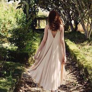 Cotton Dress Sleeveless - Women Summer Dress - Mid-calf Cotton Dress
