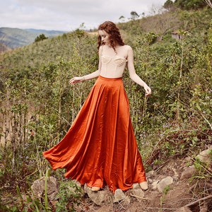 Silk Skirt Women Silk Skirt Full Length Silk Skirt Maxi image 1