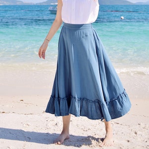Summer ruffle hem skirts hot sale