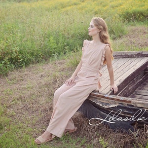 Linen Jumpsuits Women - Long Linen Jumpsuit - Cottagecore Clothing