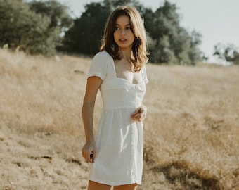 White Linen Dress - Short Sleeve Dress - Linen Short Dress - Womens Dresses - Etsy White Linen Dress - Short Sleeve Dress - Linen Short Dress - Womens Dresses - Etsy