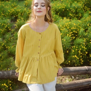 Long Sleeve Top Button Front