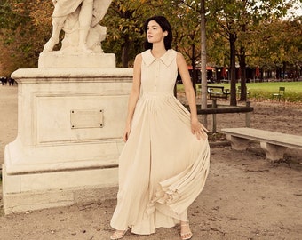Linen Dress Maxi - Linen Dresses Women - Sleeveless Long Summer Dress