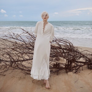 Kaftan Linen Dress - Mediterranean Summer Outfits with Sleeves