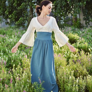 Linen Skirt Women - Bohemian Long Skirt - Skirt with Elastic Waist - Bohemian Maxi Skirt - Hippy Long Skirt image 6