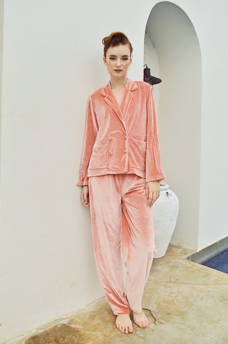 Loungewear Set Women Velvet Pajamas Set Women Winter Women Etsy