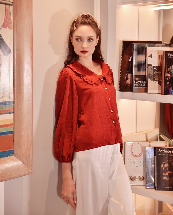 Camicia di shop lino rossa