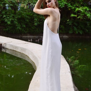 Silk Dress Maxi Silk Nightgown Beach Wedding Slip Backless Silk Gown Gift For Bride image 9
