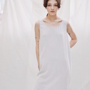 Summer Linen Dress Linen Dress Backless Cotton Slip Dress Natural Cotton image 5