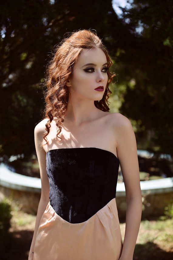 Midi Dress Women - Black Velvet With Peachy Silk Dress - Sleeveless Dress - Back Slit - Etsy New Zealand Midi Dress Women - Black Velvet With Peachy Silk Dress - Sleeveless Dress - Back Slit - Etsy New Zealand