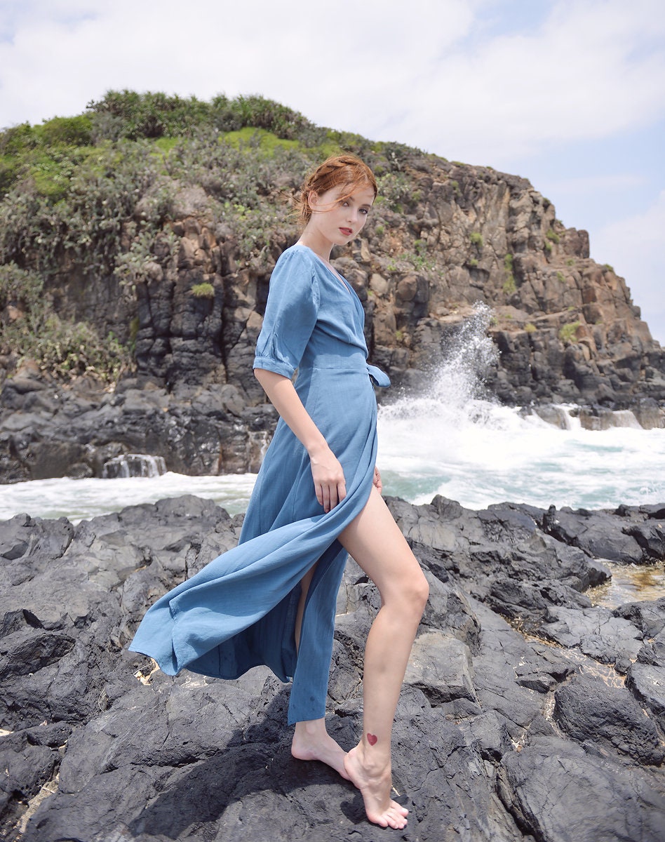 Wrap Dress Linen - Wrap Dress Women - Wrap Dress Maxi Wrap Dress Linen - Wrap Dress Women - Wrap Dress Maxi