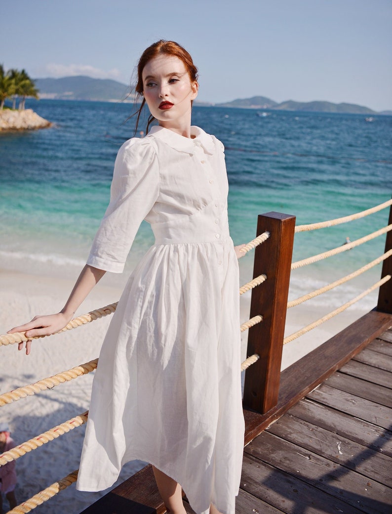 Summer Linen Dress Linen Clothing Long Handmade Dress image 3