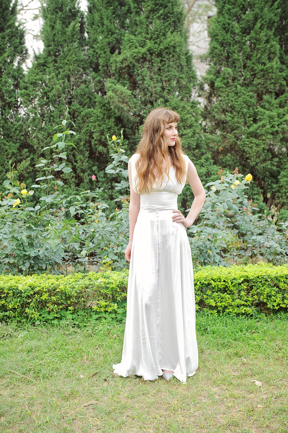 White Silk Dressing Gown Goddess Dress Cocktail Silk Dress Etsy Denmark