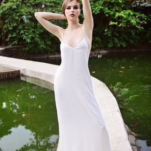 Silk Dress Maxi Silk Nightgown Beach Wedding Slip Backless Silk Gown Gift For Bride image 6