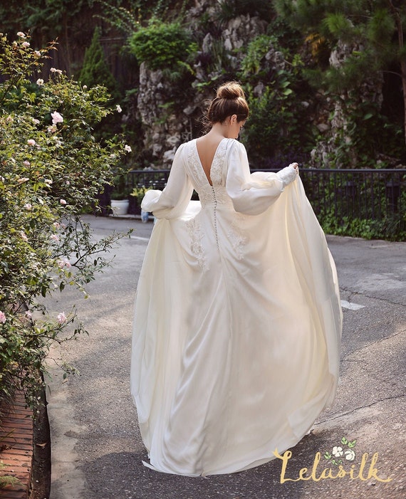 silk wedding dress