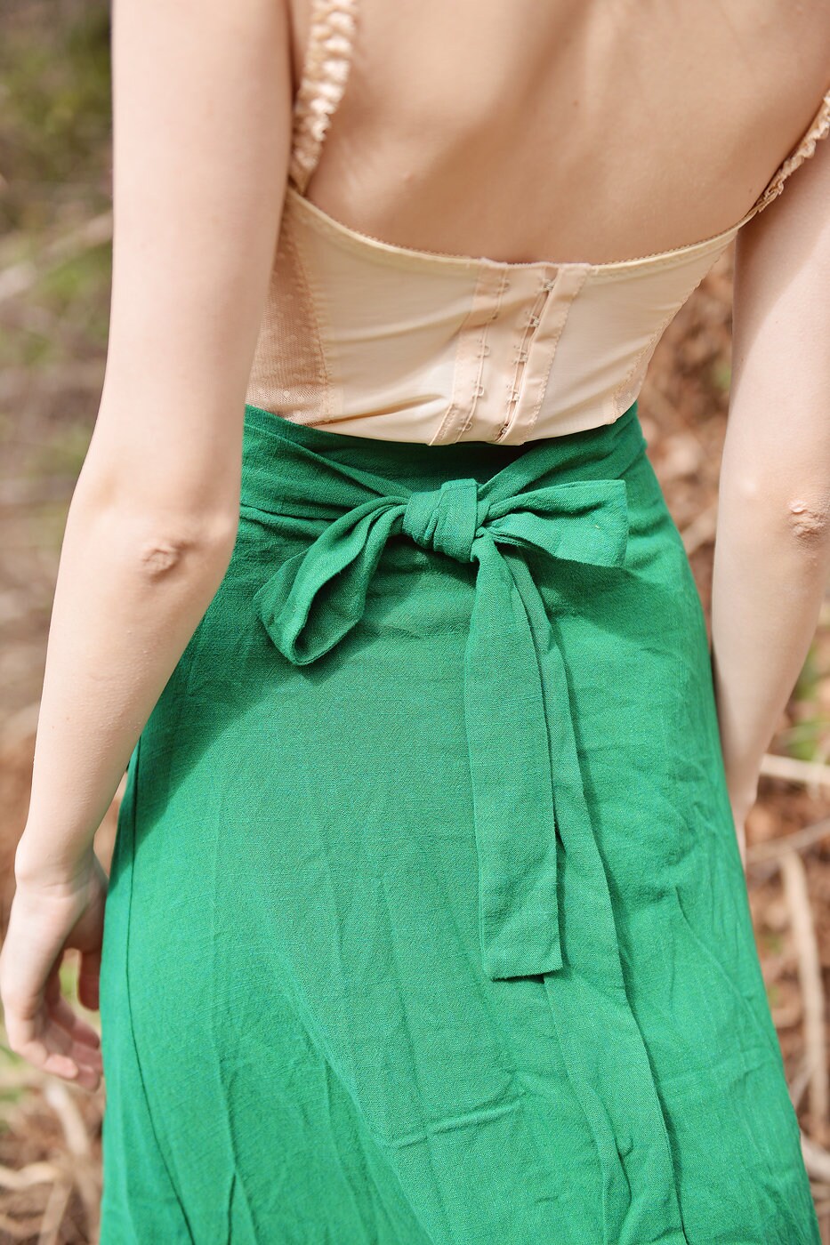 Linen Wrap Skirt Emerald Women Women Long Skirt Maxi Skirt | Etsy