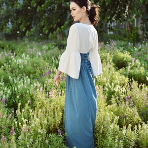 Linen Skirt Women - Bohemian Long Skirt - Skirt with Elastic Waist - Bohemian Maxi Skirt - Hippy Long Skirt image 8