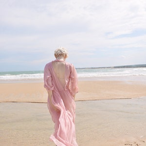Sheer Silk Long Dress Maternity Dress for Photoshoot Sheer Silk Beach Cover up Sheer Long Dress Lelasilk image 8