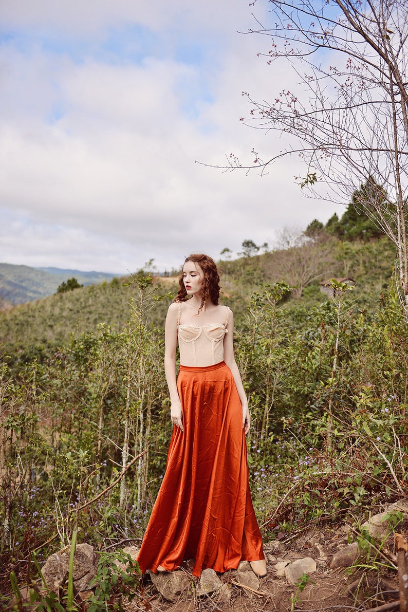 Silk Skirt Women Silk Skirt Full Length Silk Skirt Maxi image 6