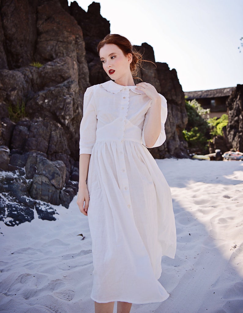 Summer Linen Dress Linen Clothing Long Handmade Dress image 7