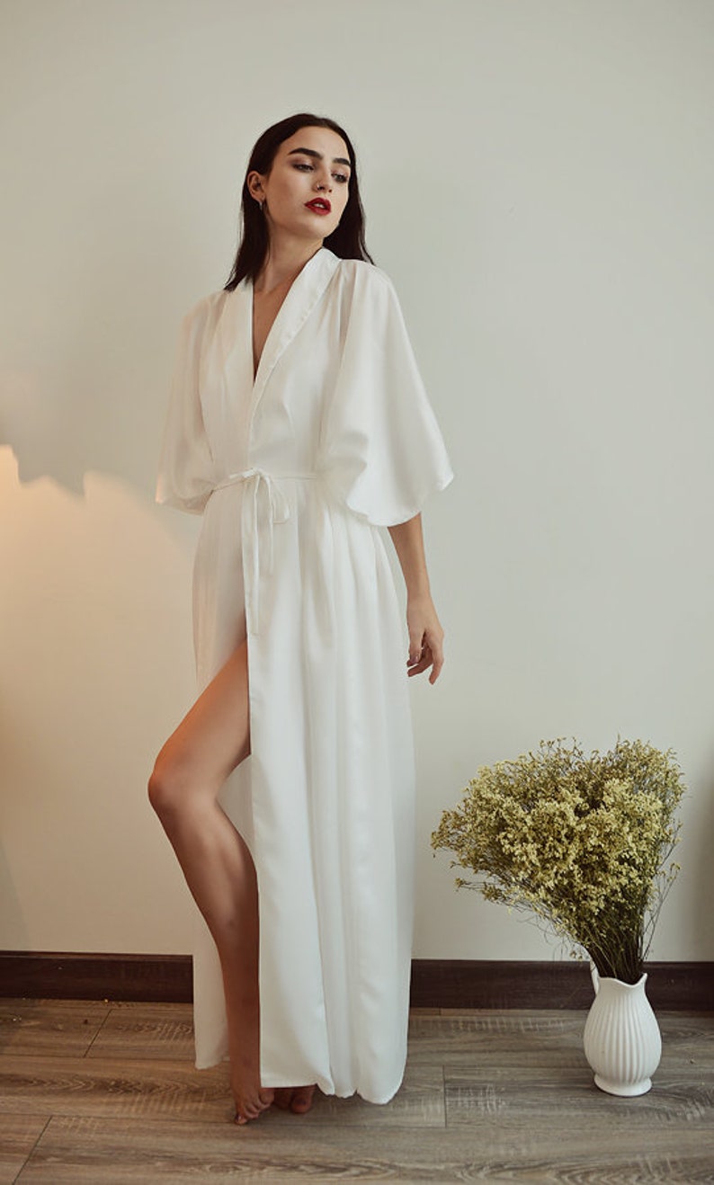 Silk Robes White Bridal Silk Robe Ivory White Robes Long Etsy Australia
