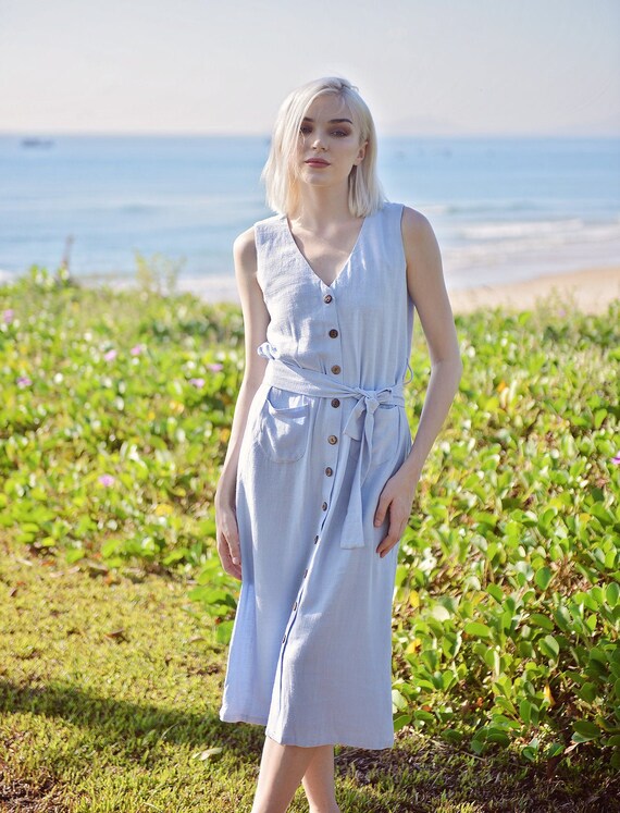 midi cotton linen dresses