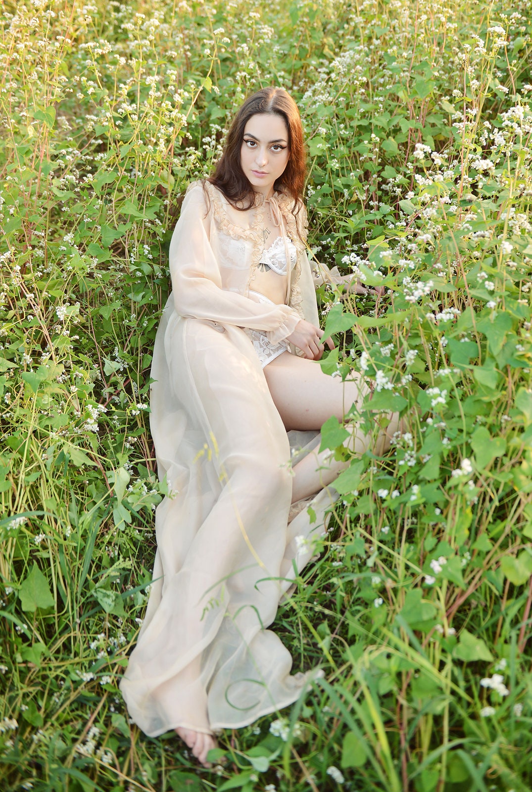 long flowy sheer robe