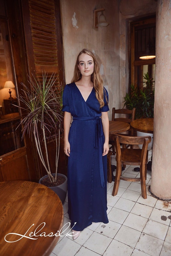 Bridesmaid Silk Dress - Robe Silk Dress - Wrap Silk Dress - Fully Lined Dress - Women Summer Dress - Etsy Bridesmaid Silk Dress - Robe Silk Dress - Wrap Silk Dress - Fully Lined Dress - Women Summer Dress - Etsy