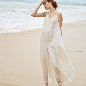 Loungewear Women Silk Silk Overalls Women Pure Silk Romper Women Jumpsuit Sleeveless image 7