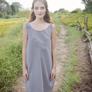 Summer Linen Dress Linen Dress Backless Cotton Slip Dress Natural Cotton image 2